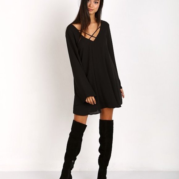 SHOW ME YOUR MUMU Joni Long Sleeve Flowy Shift Mini Dress - Picture 2 of 8